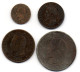 FRANCE, Set Of Four Coins 1, 2, 5, 10 Centimes, Bronze, Year 1854-A, 1855-A,  KM # 775.1, 776.1, 777.1, 771.1 - Otros & Sin Clasificación