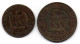 FRANCE, Set Of Two Coins 5, 10 Centimes, Bronze, Year 1854-D, 1853-D,  KM # 777.4, 771.4 - Otros & Sin Clasificación