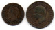 FRANCE, Set Of Two Coins 5, 10 Centimes, Bronze, Year 1854-D, 1853-D,  KM # 777.4, 771.4 - Other & Unclassified