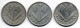 FRANCE, Set Of Three Coins 2 Francs, Aluminum, Year 1943, 1944-B, 1944-C, KM # 904.1, 904.2, 904.3 - 2 Francs