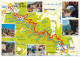 CPM - VALLON-PONT-D'ARC (Ardèche) - Carte Des Gorges De L'Ardèche + Petites Vues - Vallon Pont D'Arc