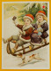 Boy And Girl On A Sled, Dog. Christmas Postcard - Red Cross Finland Postal Stationery 1991 - Used - Enteros Postales