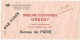 ENVELOPPE    Service Officiel   Circulaire Télégraphique  "par Tubes" Bureau De PARIS  /paris Bourse  1972 - Documents De La Poste