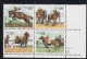Sc#2756-2759, Sporting Horses, Equestrian Sports, Polo, Racing, 29-cent Plate Number Block Of 4 MNH Stamps - Plaatnummers