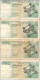 BELGIE - 4 X 20 FR 1964 - Nrs 2D4442757 + 3O3449710 + 2P6247387 + 3S2053175 - Other & Unclassified