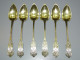 - 6 PETITES CUILLERES VERMEIL NIII Décors Guilloché Poinçon MINERVE XIX Argent E - Silverware