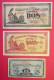 1936-37 Lot De 3 Billets Monnaie Locale Consejo De Asturias Y Léon 2 Pesetas 1 Peseta 25 Centimos Dos Scanné - Other & Unclassified