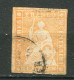 26201 Suisse N°29a° 20 R. Orange Helvetia (Fil De Soie Vert)  1854-62 B/TB - Gebruikt