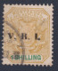SOUTHAFRICA-TRANSVAAL 1900, 1 SHILLING V.R.L. Olivyellow/green, Cancelled - Transvaal (1870-1909)