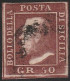 54 - Sicilia 1859 - 50 Gr. Lacca Bruno N. 14. Firmato E. E A. Diena, Oliva. Cert. Cilio. Cat. € 12000,00. Molto Bello, - Sicily