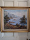 P.SARDLIC (XXème) " Bord De Mer Côte D'azur" Huile Sur Toile Cadre Bois Doré - Oils