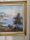 Delcampe - P.SARDLIC (XXème) " Bord De Mer Côte D'azur" Huile Sur Toile Cadre Bois Doré - Huiles