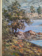 Delcampe - P.SARDLIC (XXème) " Bord De Mer Côte D'azur" Huile Sur Toile Cadre Bois Doré - Olieverf