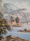 Delcampe - P.SARDLIC (XXème) " Bord De Mer Côte D'azur" Huile Sur Toile Cadre Bois Doré - Oelbilder