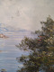 Delcampe - P.SARDLIC (XXème) " Bord De Mer Côte D'azur" Huile Sur Toile Cadre Bois Doré - Olieverf