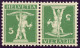 SUISSE - K 7 II  5C VERT TYPE II ** - GOMME LEGEREMENT COULEE - Tête-bêche