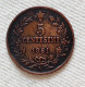 Vittorio Emanuele II 5 Centesimi 1861N  (NC) - 1861-1878 : Victor Emmanuel II