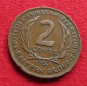 British Caribbean Territories 2 Cents 1957 KM# 3 *V1T Caraibas Caraibes Orientales - Territoires Britanniques Des Caraïbes