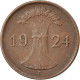 Monnaie, Allemagne, République De Weimar, Rentenpfennig, 1924, Muldenhütten - 1 Renten- & 1 Reichspfennig