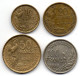 FRANCE, Set Of Four Coins 10, 20, 50, 100 Francs, Aluminum-Bronze, Year 1950-55, KM # 915.2, 917.2, 918.2, 919.2 - Autres & Non Classés