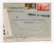 !!! LETTRE DE PORT GENTIL DE SEPTEMBRE 1940 POUR DAKAR, MARQUE LINEAIRE BLEUE "DAMAGED BY SEAWATER" - Ramppost