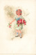 FANTAISIES - Une Jeune Fille  Tenant Des Fleurs Dans Sa Main - Carte Postale Ancienne - Andere & Zonder Classificatie