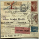 MUHLHOUSE 1930 Rare Colis Postal Alsace Lorraine>Sarajevo/Yousgoslavie ! (RR) Pont Du Gard, Semeuse+fiscal Perforé DMC - Covers & Documents