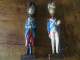 SCULPTURE - LOT DE 2 SOLDATS NAPOLEONIENS EN BOIS PEINTS  Travail Français Armée NAPOLEON  Grade à Identifier - à Dater - Bois