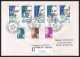 74710 Recommandé 30/12/1986 N°2396/2400 Personnages Saint Pierre Et Miquelon Mixte Echirolles Lettre Cover - Brieven En Documenten