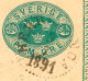 SCHWEDEN 3.7.1891, "HERRLJUNGA" K1 A. 5 (FEM) Öre Grün GA-Postkarte, Pra.    SWEDEN VILLAGE POSTMARKS - 1885-1911 Oscar II