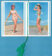 H-0700 * Calendario 1962 6,2 X 8,9 Cm "AL MARE" Parrucchiere Dimech Carmelo Mariella, Roma, Pin-up Girls Ragazze Bikini - Tamaño Pequeño : 1961-70