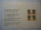 SWITZERLAND CARD BLOCK OF 4  STAMPS  EUROPA  1979 - 1979