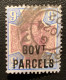 SG O67 XF & Expertised, Scarce With Cds ! GB Government Parcels Officials 1887-90 Queen Victoria Jubilee 9d (Scheller - Officials