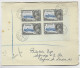SEYCHELLES 6D BLOC DE 4 LETTRE COVER VICTORIA 1936  TO ENGLAND - Seychelles (...-1976)