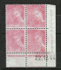 France   N° 412 Bloc De  4 Coin Daté Impression Défectueuse  Neufs  ( *  )  B /T B    Voir Scans  Soldé  ! ! ! - Neufs