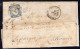 1861 2 AGO 2 GR.INDACO CHIARO SASS.20e CON SPLENDIDI MARGINI SU PIEGO DI LETTERA DA NAPOLI CON ANNULLO P1 FIRMATO BIONDI - Napels