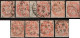 France Blanc Yvert N°109 3 Centimes Lot De 9 Timbres Oblitérés Dont Paire Inter-panneaux, Types I & II Et Nuances - 1900-29 Blanc