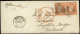 Let EMISSION DE 1849 - 5    40c. Orange, PAIRE Obl. GRILLE S. Env., Càd T15 TOULOUSE 3/8/51, Arr. LEIGHLIN BRIDGE IRELAN - 1849-1876: Période Classique