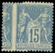 * TYPE SAGE - 101  15c. Bleu, Variété De PIQUAGE (voisin à Gauche), TB - 1876-1898 Sage (Type II)