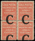 ** COLIS POSTAUX  (N° Et Cote Maury) - 101e  75c. Rouge, Surch. C à CHEVAL, BLOC De 4, 2 Ex. *, TB - Ungebraucht