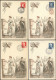 Let N°830/33, 830A Et 841 Obl. 1/6/49 S. 2 Env. Et 4 Cartes De L'Expo, TB - Collections (with Albums)