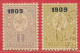 Bulgarie N°72 1s Lilas & N°73 5s Vert-jaune 1909 (*) & O - Used Stamps