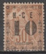 NOUVELLE CALEDONIE - 1891 - YVERT N°12g * MLH (VARIETE SANS POINT APRES LE "C") - COTE = 65 EUR - Unused Stamps