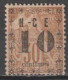 NOUVELLE CALEDONIE - 1891 - YVERT N°12g * MLH (VARIETE SANS POINT APRES LE "C") - COTE = 65 EUR - Nuevos