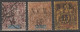 NOUVELLE CALEDONIE - 1900 - YVERT N°55+56+57 OBLITERES - COTE = 34 EUR - Oblitérés