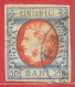 Roumanie N°25a 50b Bleu Pâle & Rouge 1869 O - 1858-1880 Moldavie & Principauté