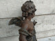 Delcampe - Statue Ange Cupidon Sujet De Pendule Angelot Régule - Métal