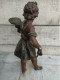 Delcampe - Statue Ange Cupidon Sujet De Pendule Angelot Régule - Metaal