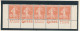BANDE PUB -SEMEUSE CAMÉE 40c ROUGE -N** BANDE DE 5 AVEC TEXTE COMPLET - - Unused Stamps