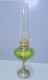 Delcampe - - ANCIENNE LAMPE A PETROLE PIED ETAIN BOL VERRE COULEUR VERTE Complète   E - Luminarie E Lampadari